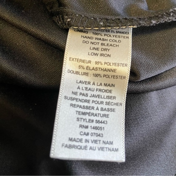 Monteau Los Angles Black V-Neck Cuffed Sleeve Dress Women’s Medium - Picture 8 of 9